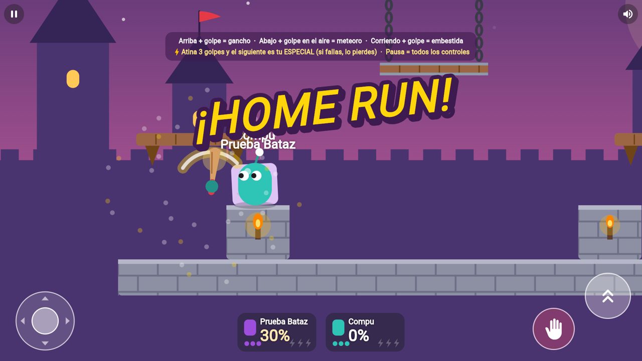 Duo Arena: letrero ¡HOME RUN! después de un batazo